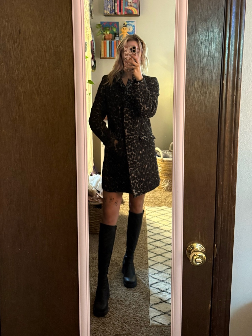 Old Navy Leopard Peacoat